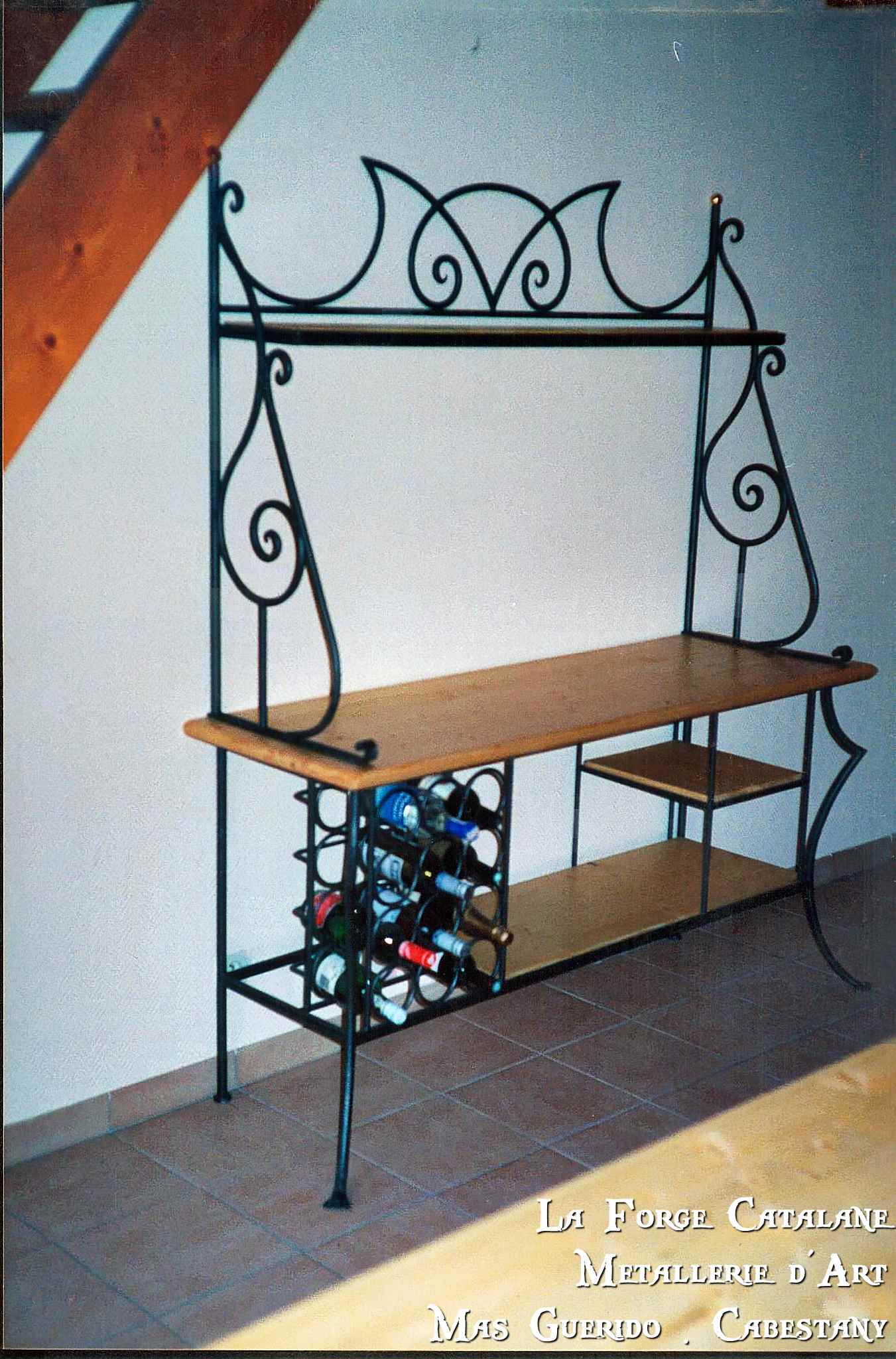 meuble porte bouteilles fer ouvrager forge catalane.jpg
